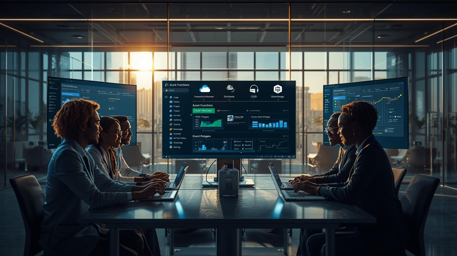 Cloud Solutions team working with Azure dashboards